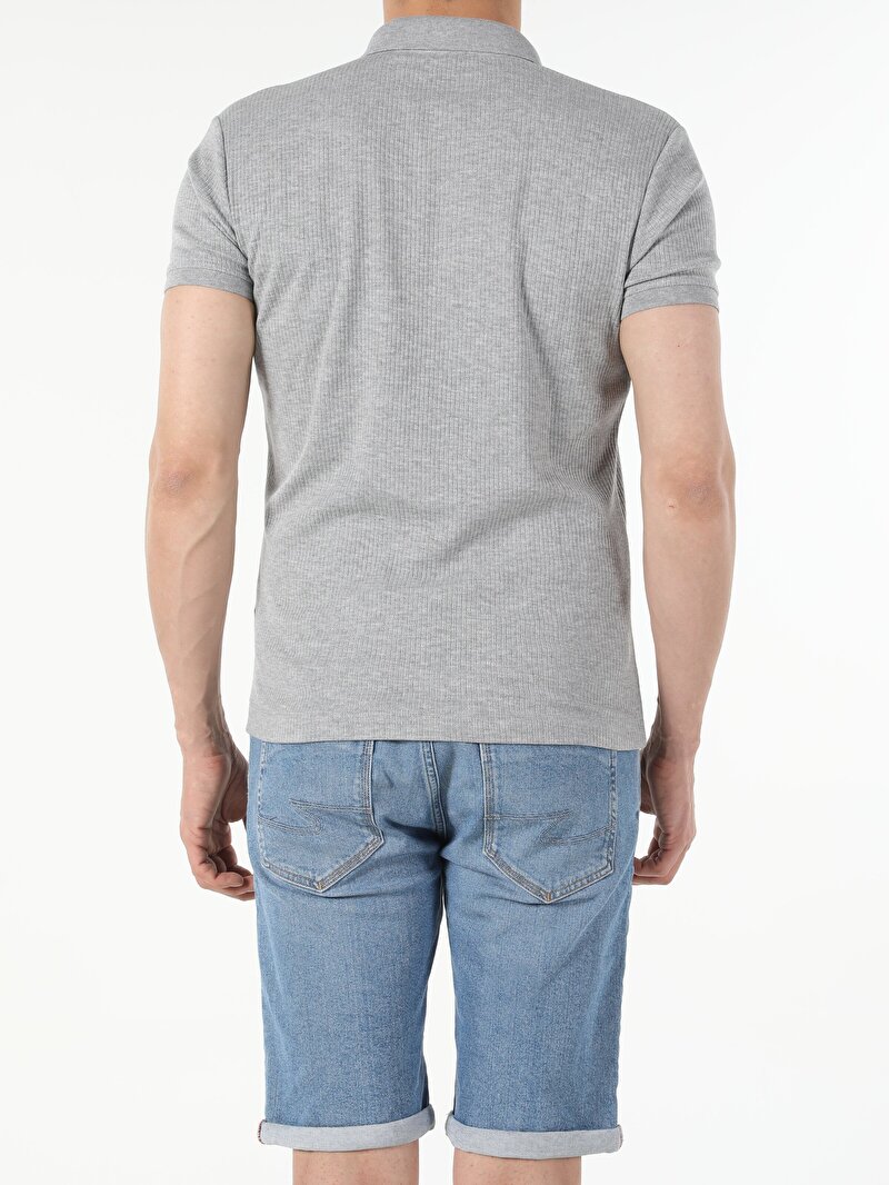 Показати інформацію про Поло Чоловіче Сіре Вузького Крою Cl1050198