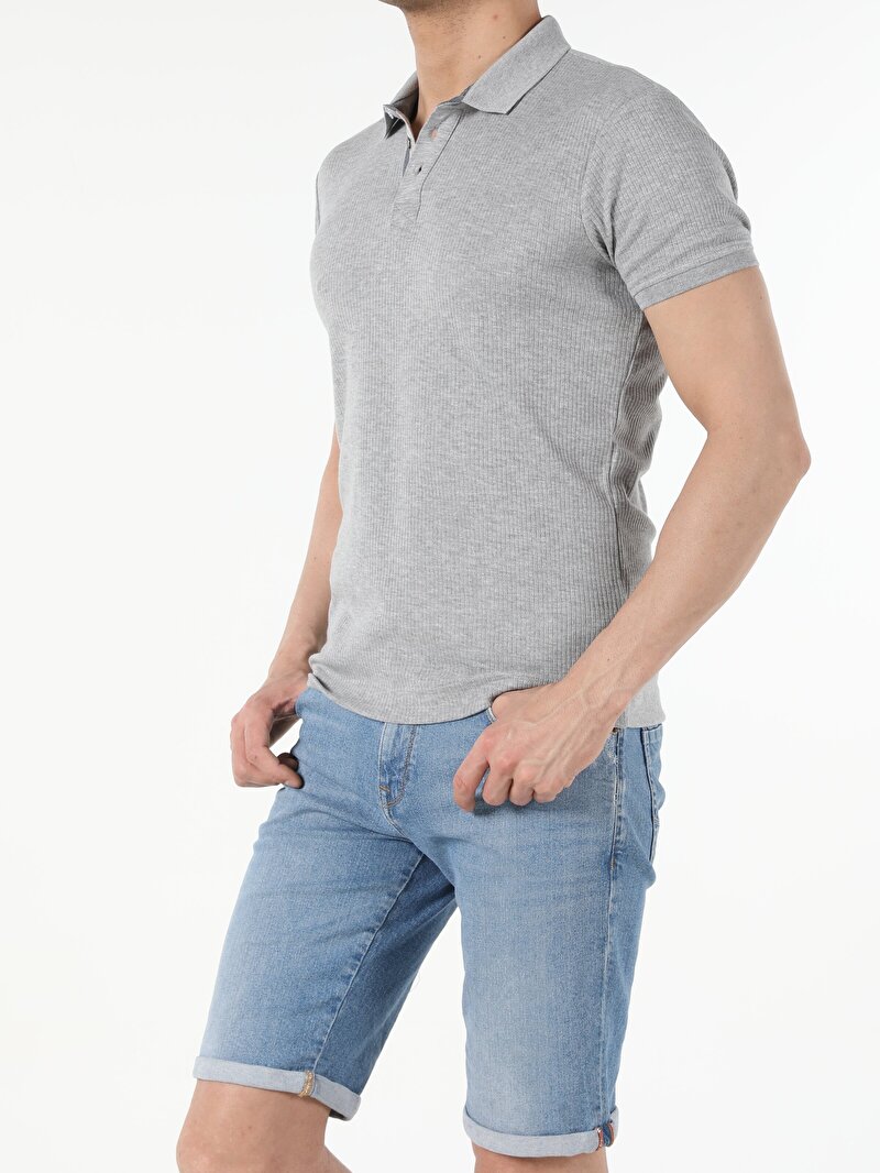 Показати інформацію про Поло Чоловіче Сіре Вузького Крою Cl1050198