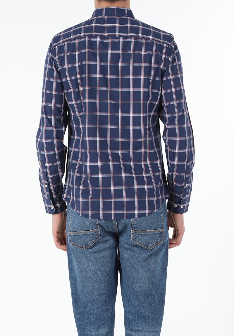 Показати інформацію про Сорочка З Довгим Рукавом Чоловіча Синя  Cl1052916