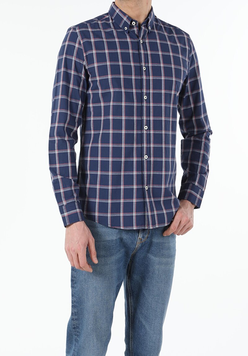 Показати інформацію про Сорочка З Довгим Рукавом Чоловіча Синя  Cl1052916