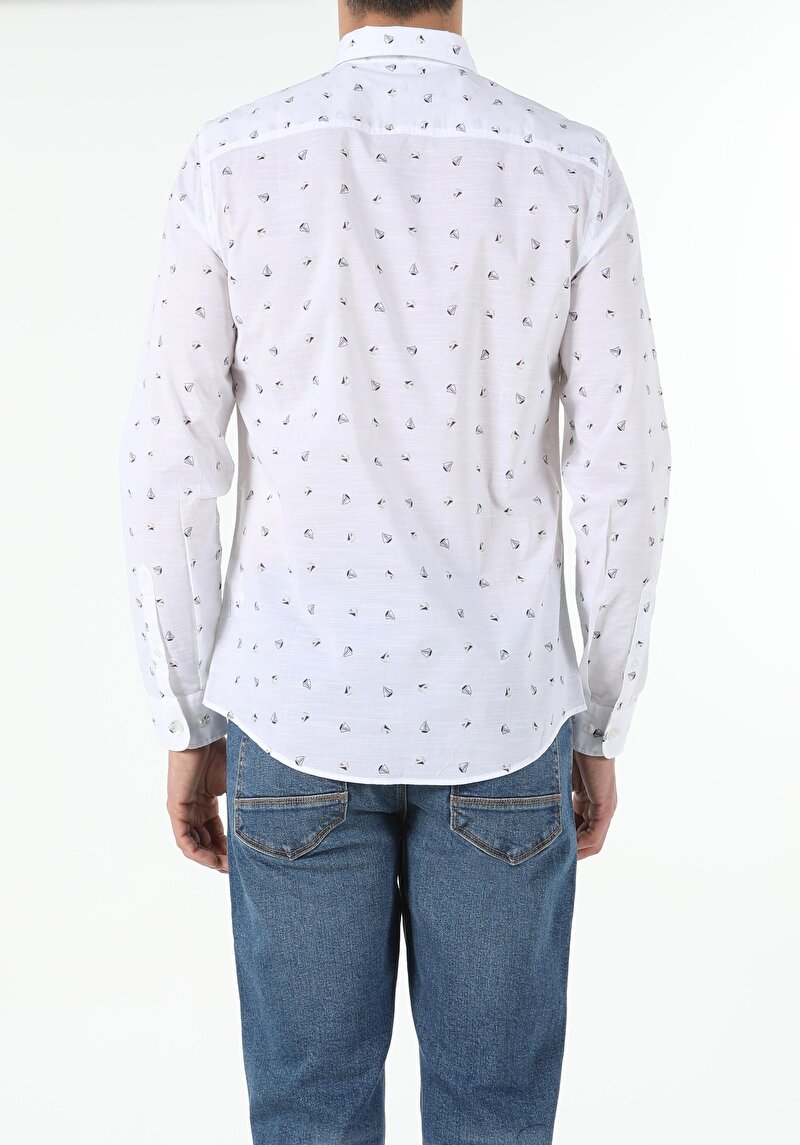 Показати інформацію про Сорочка З Довгим Рукавом Чоловіча Біла  Cl1054250