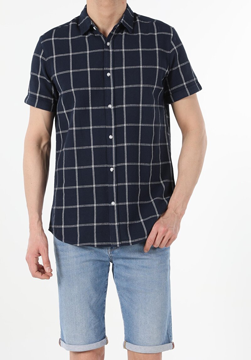 Зображення Сорочка З Коротким Рукавом Чоловіча Синя Cl1053791