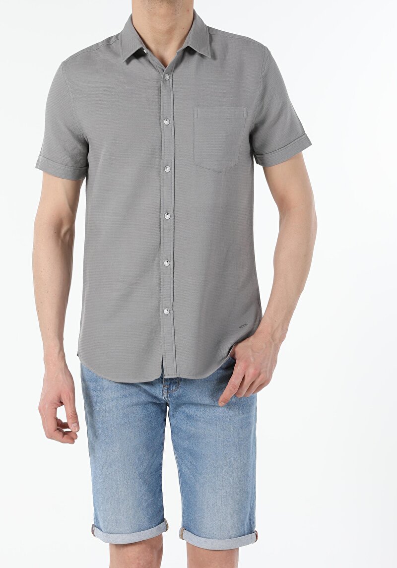 Зображення Сорочка З Коротким Рукавом Чоловіча Сіра Cl1054246