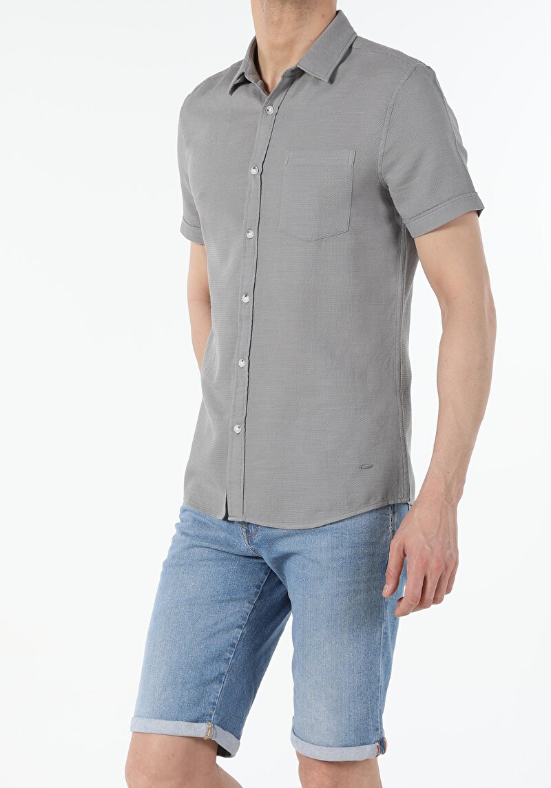 Зображення Сорочка З Коротким Рукавом Чоловіча Сіра Cl1054246