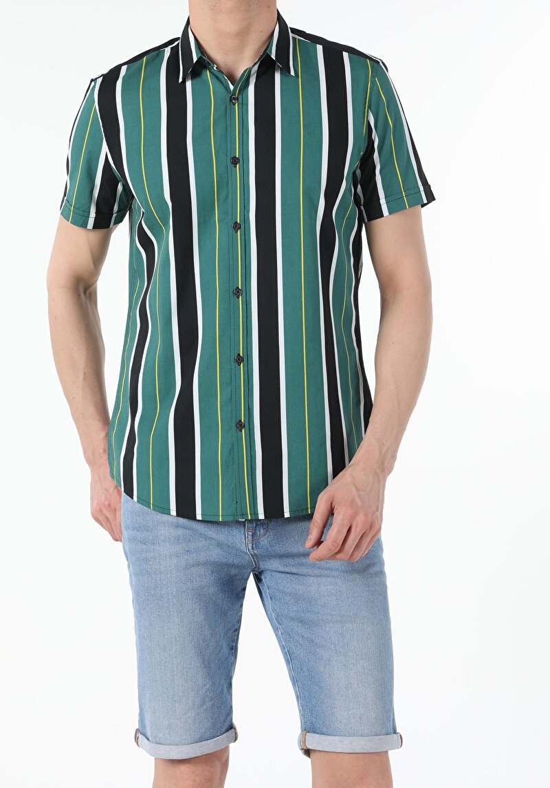 Зображення Сорочка З Коротким Рукавом Чоловіча Зелена Cl1054247