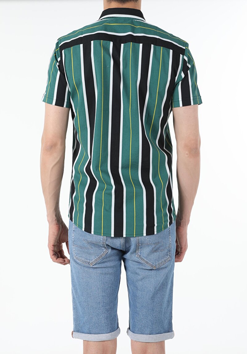 Показати інформацію про Сорочка З Коротким Рукавом Чоловіча Зелена  Cl1054247