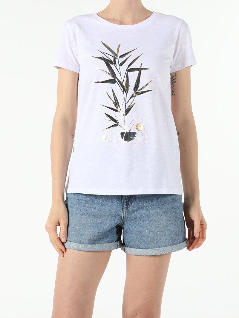 Показати інформацію про Футболка Жіноча Біла Класичного Крою Cl1054409