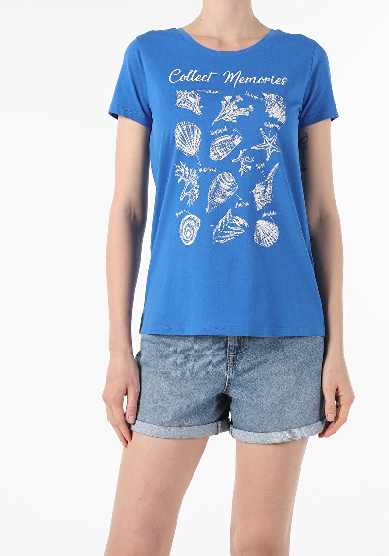 Зображення Футболка З Коротким Рукавом Жіноча Блакитна  Cl1054400