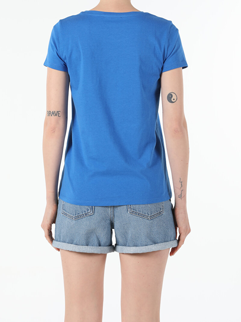 Показати інформацію про Футболка З Коротким Рукавом Жіноча Блакитна  Cl1054400