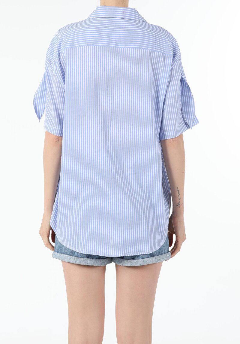 Зображення Сорочка З Коротким Рукавом Жіноча Блакитна Cl1054681