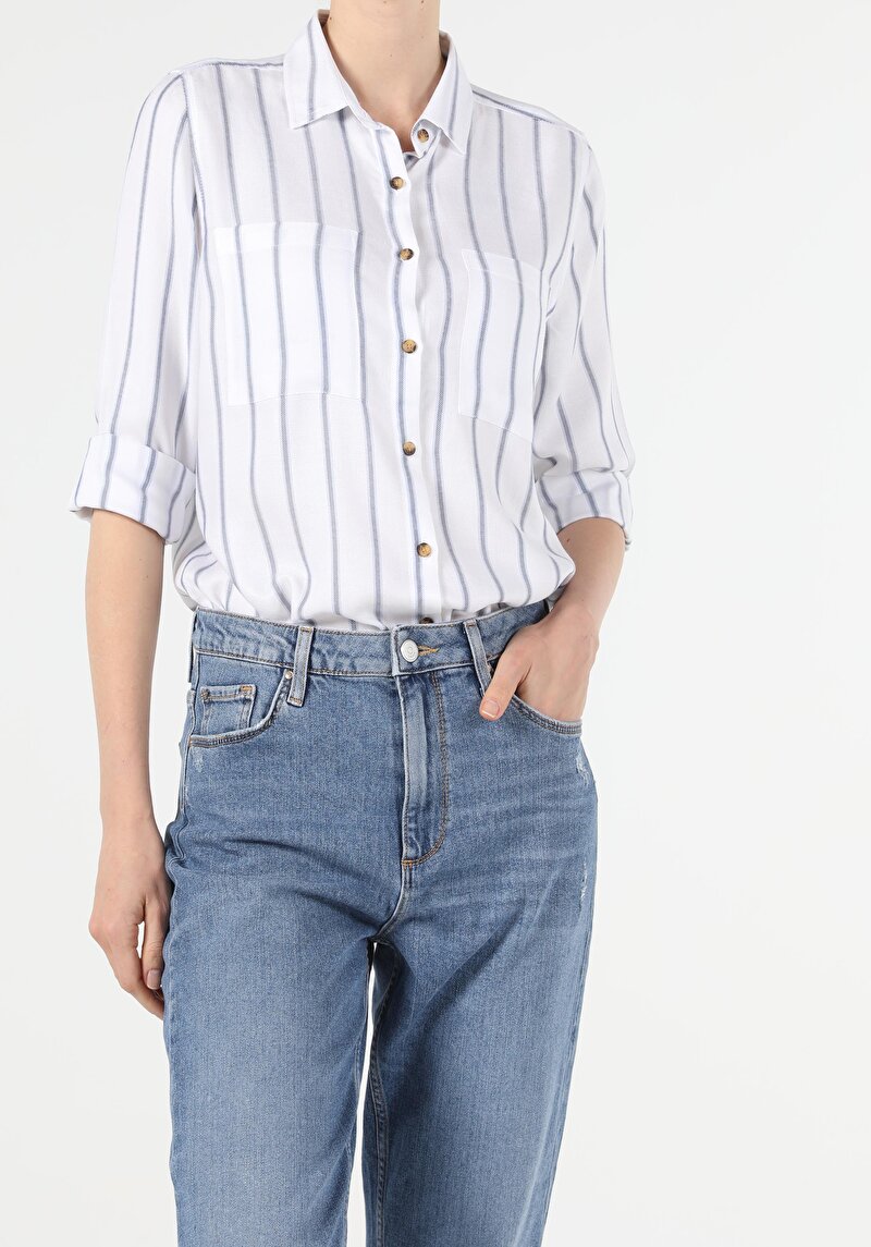 Зображення Сорочка З Довгим Рукавом Жіноча Біла Cl1052375