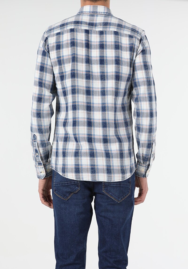 Показати інформацію про Сорочка З Довгим Рукавом Чоловіча Синя  Cl1053943