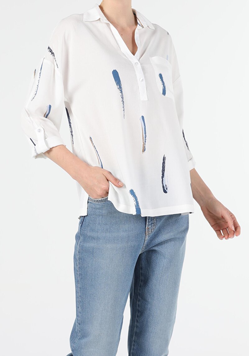 Показати інформацію про Сорочка З Довгим Рукавом Жіноча Біла  Cl1054139