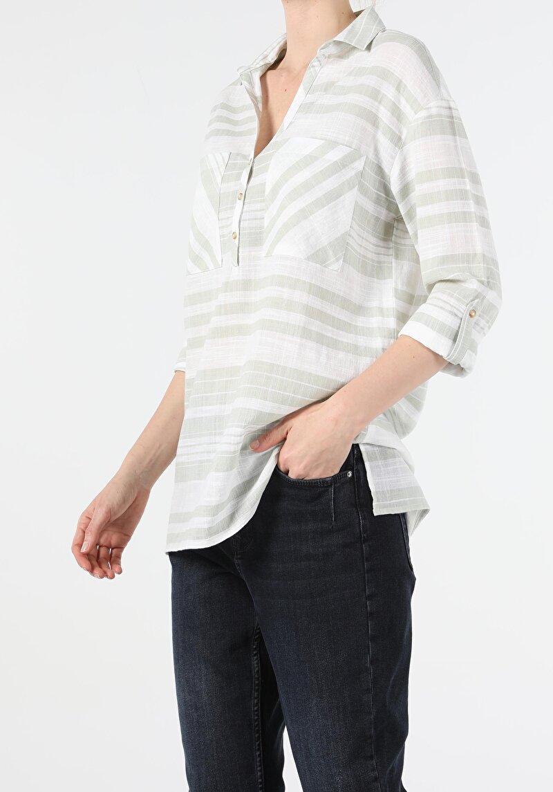 Зображення Сорочка З Довгим Рукавом Жіноча Зелена  Cl1054197