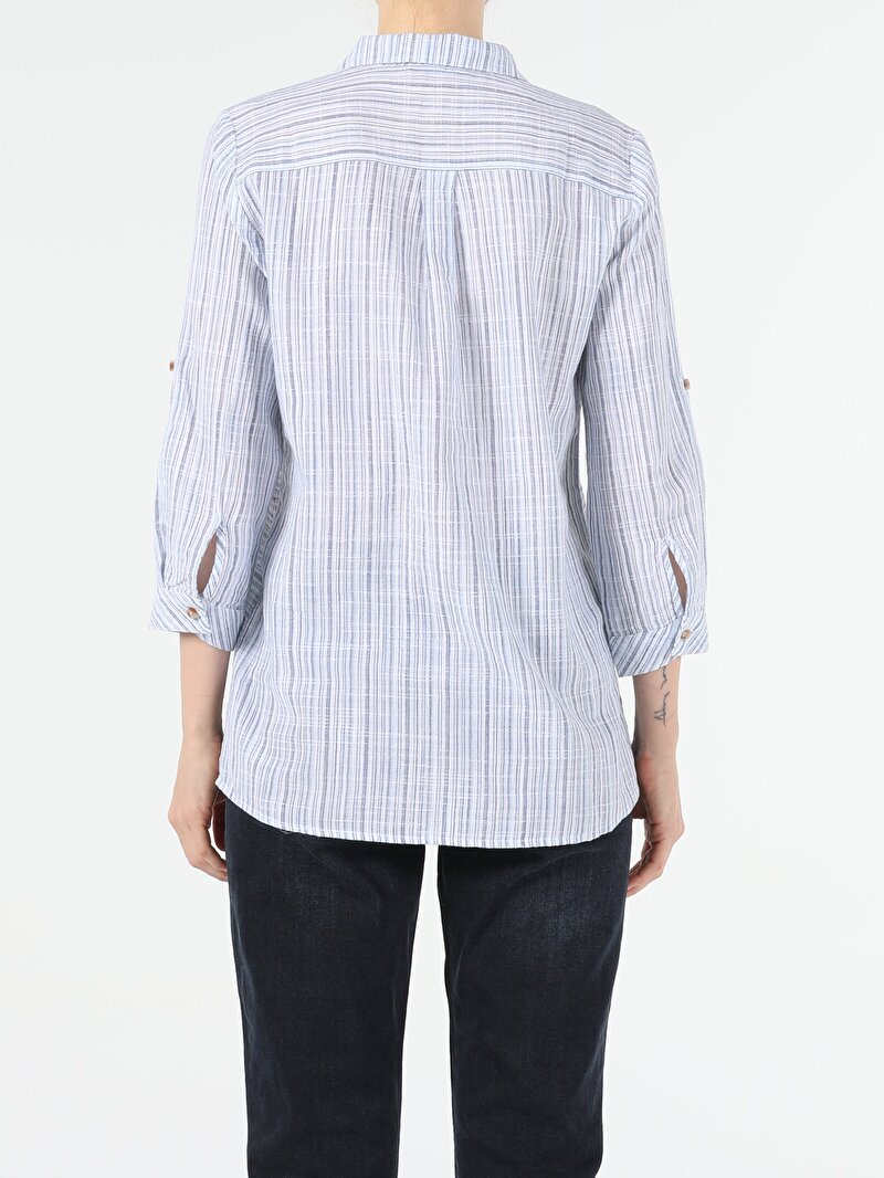 Зображення Сорочка З Довгим Рукавом Жіноча Блакитна  Cl1054120