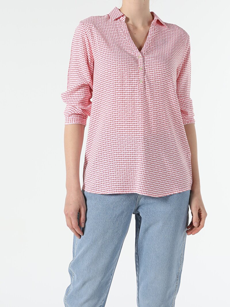 Показати інформацію про Сорочка З Довгим Рукавом Жіноча Червона  Cl1054198