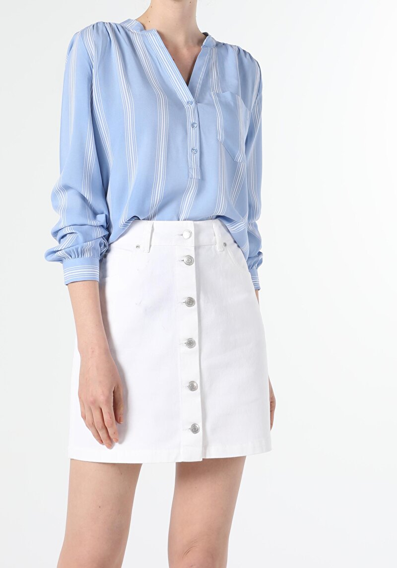 Показати інформацію про Сорочка З Довгим Рукавом Жіноча Блакитна  Cl1047842