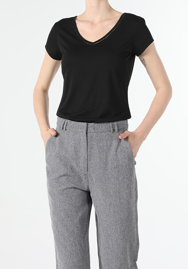 Зображення Футболка З Коротким Рукавом Жіноча Чорна Cl1052411