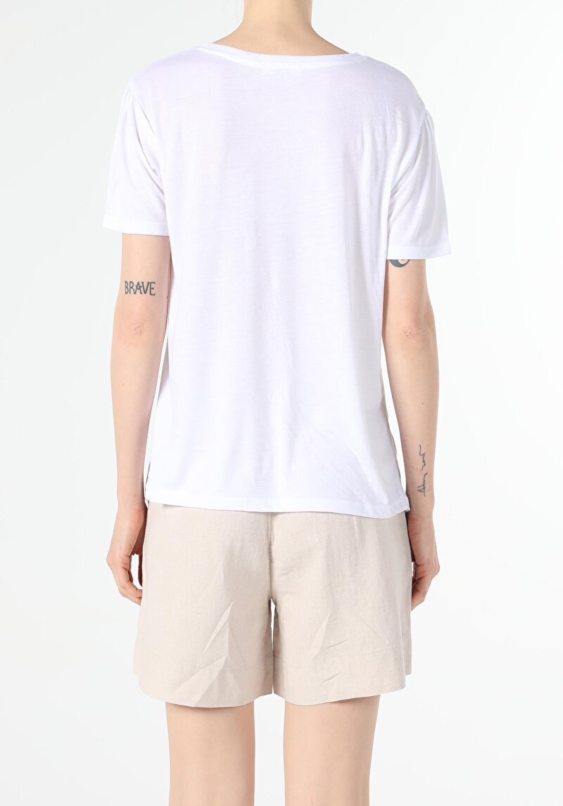 Показати інформацію про Футболка З Коротким Рукавом Жіноча Біла  Cl1056416