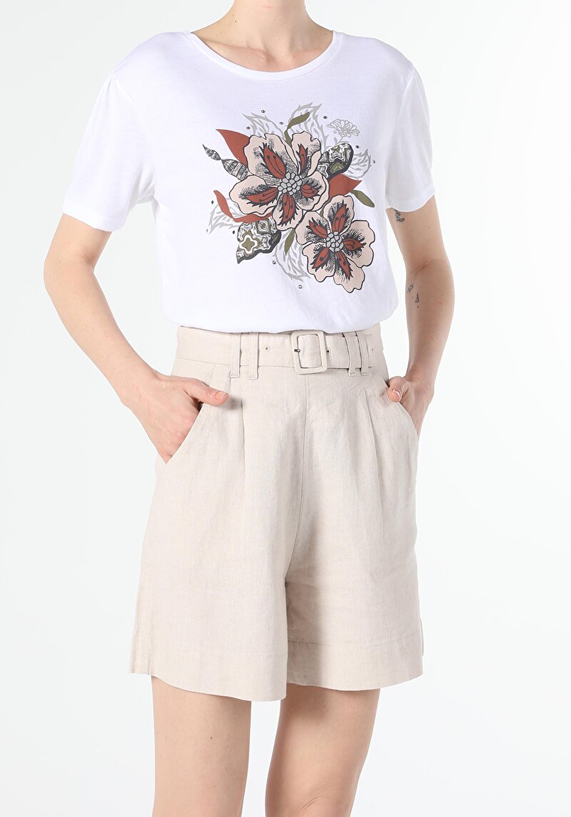 Показати інформацію про Футболка З Коротким Рукавом Жіноча Біла  Cl1056416