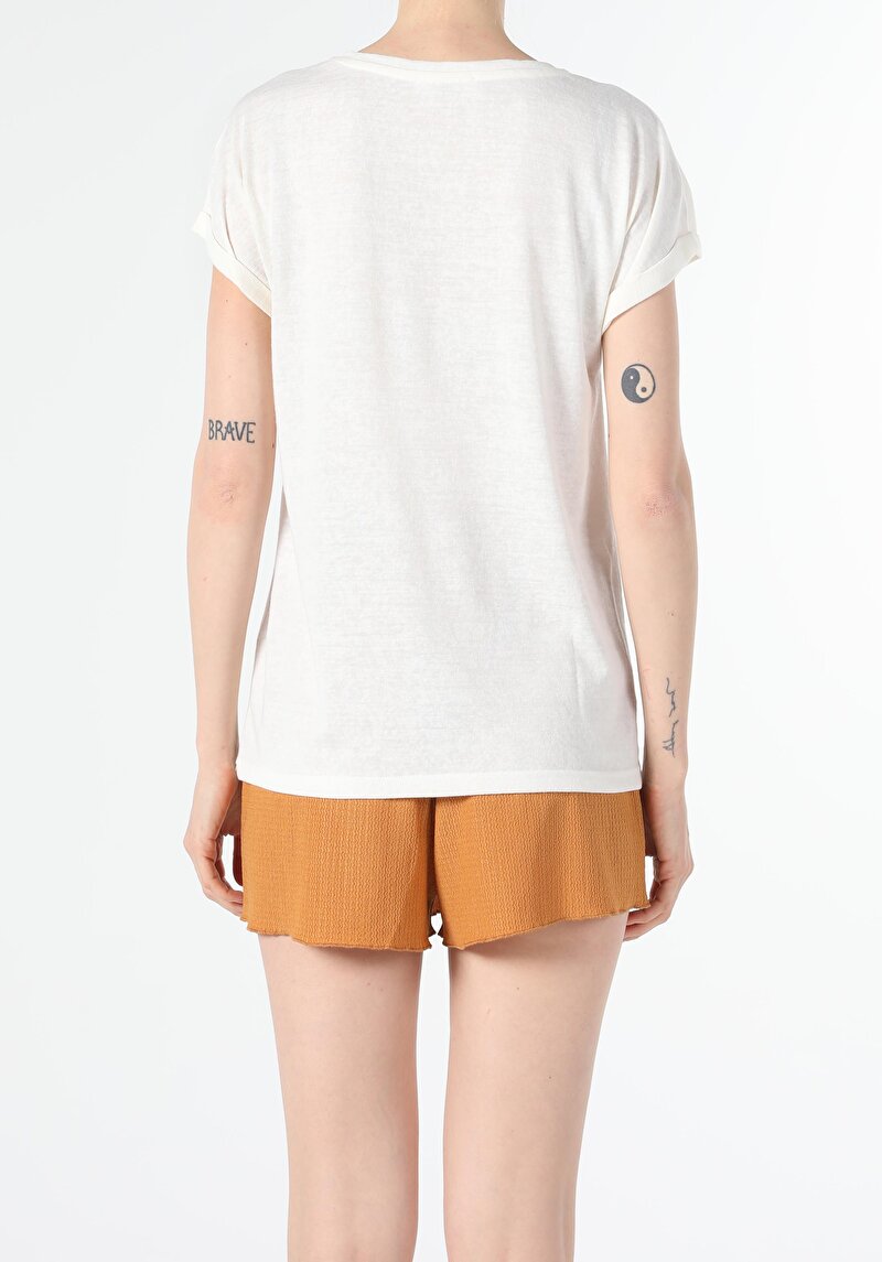 Показати інформацію про Футболка З Коротким Рукавом Жіноча Бежева  Cl1056399