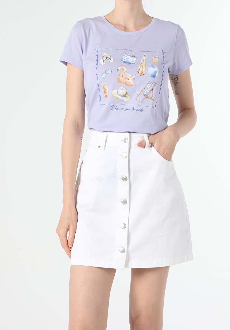 Зображення Футболка З Коротким Рукавом Жіноча Фіолетова  Cl1053903