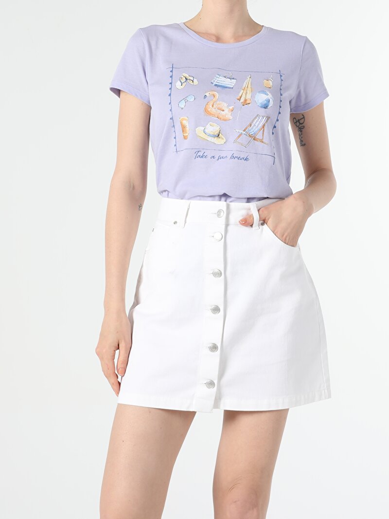 Показати інформацію про Футболка З Коротким Рукавом Жіноча Фіолетова  Cl1053903