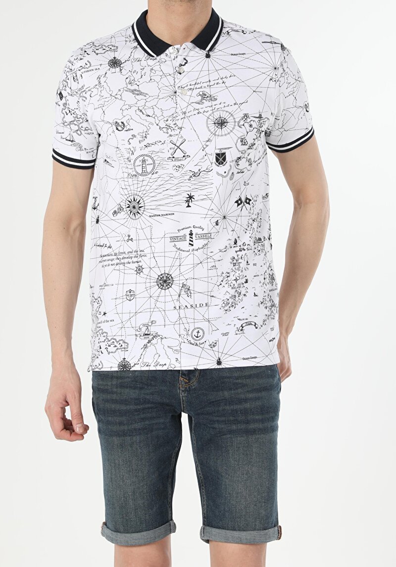 Показати інформацію про Поло Чоловіче Біле Класичного Крою Cl1053821