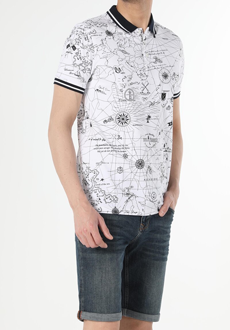 Показати інформацію про Поло Чоловіче Біле Класичного Крою Cl1053821