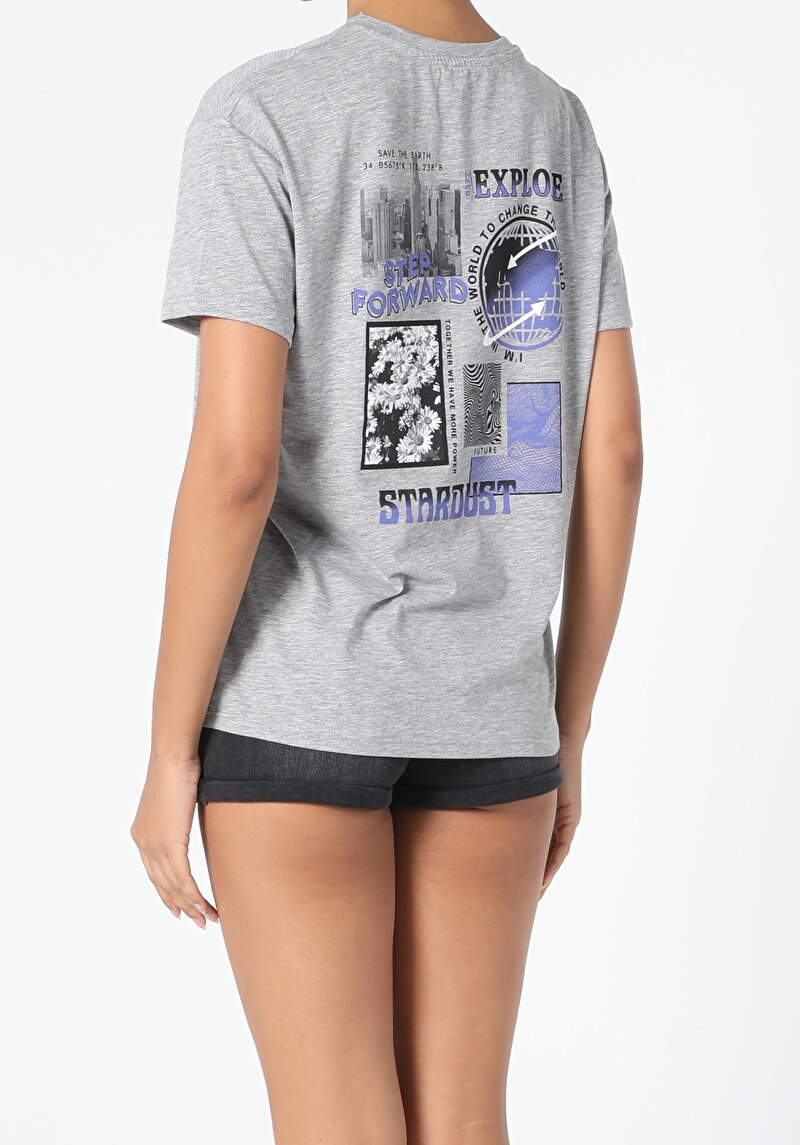 Показати інформацію про Футболка З Коротким Рукавом Жіноча Сіра  Cl1056377