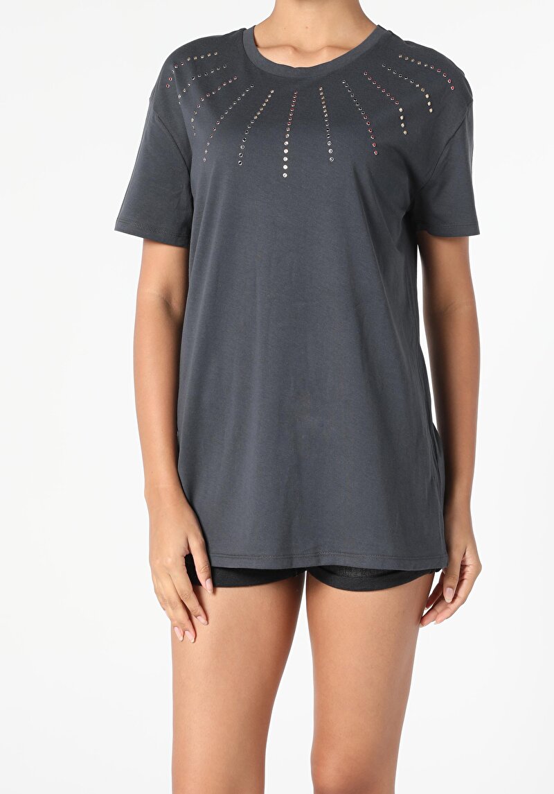 Показати інформацію про Футболка З Коротким Рукавом Жіноча Сіра  Cl1056380