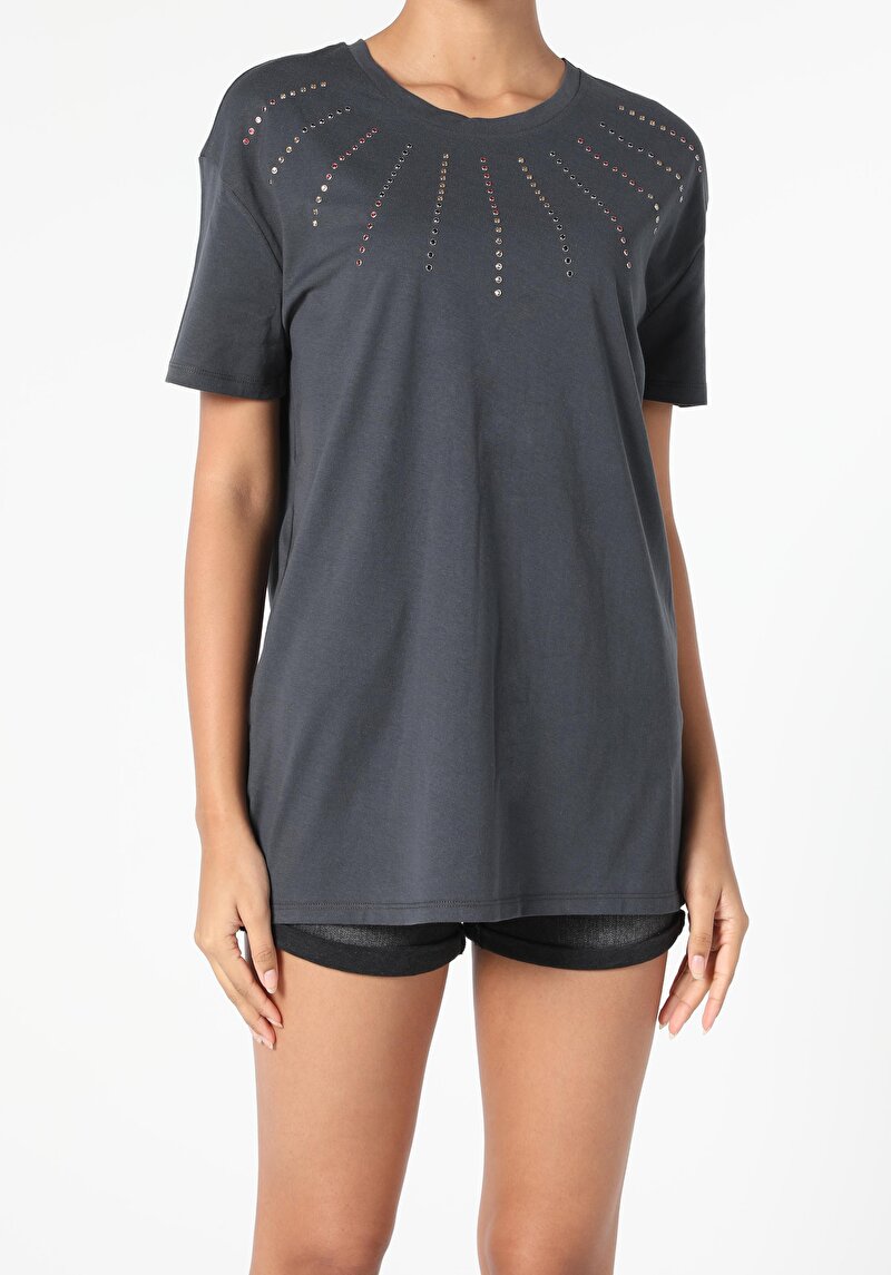 Показати інформацію про Футболка З Коротким Рукавом Жіноча Сіра  Cl1056380