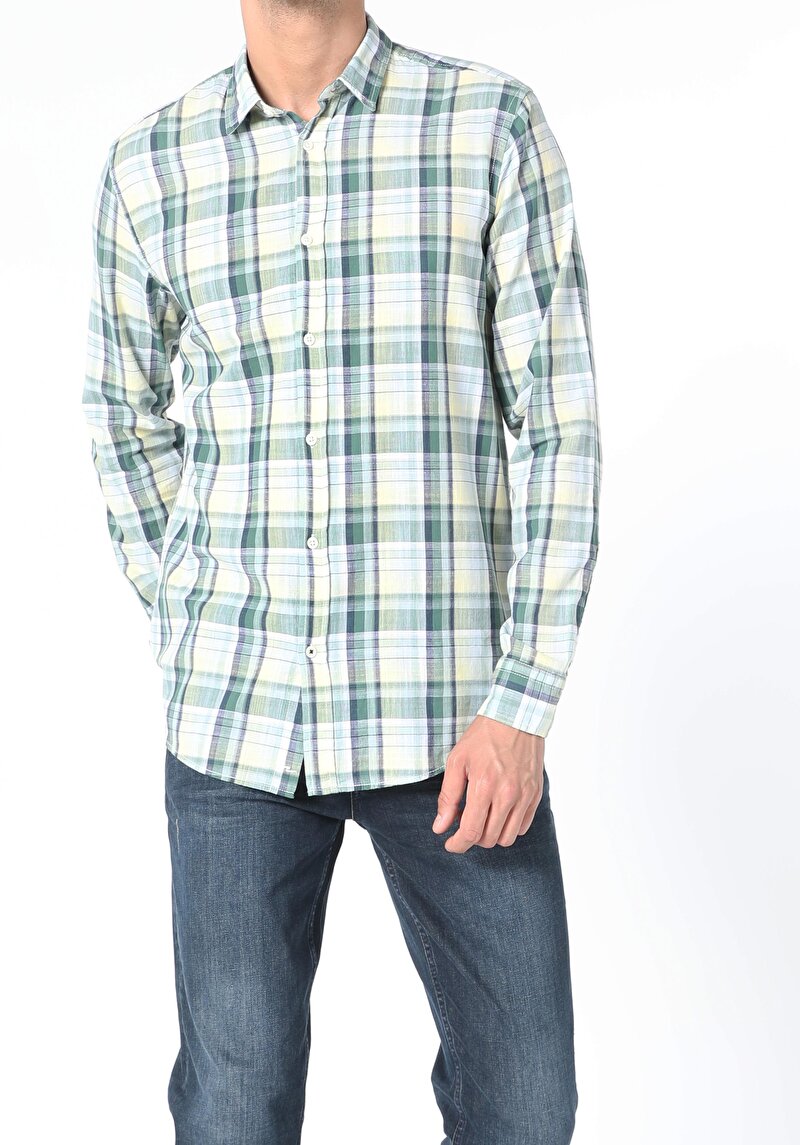 Зображення Сорочка З Довгим Рукавом Чоловіча Зелена Cl1054980