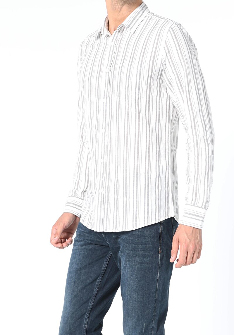 Показати інформацію про Сорочка З Довгим Рукавом Чоловіча Біла  Cl1055805