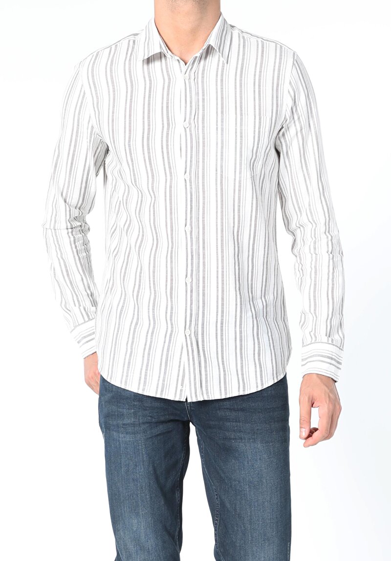 Показати інформацію про Сорочка З Довгим Рукавом Чоловіча Біла  Cl1055805