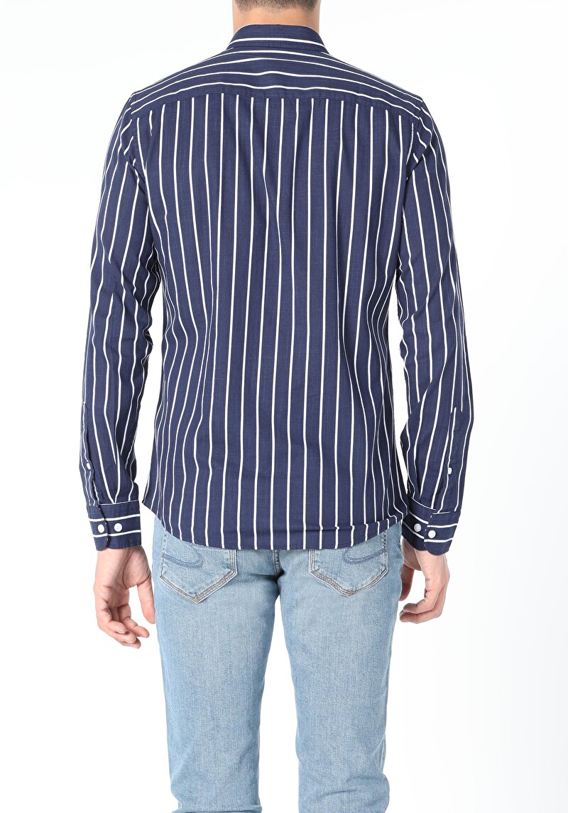 Показати інформацію про Сорочка З Довгим Рукавом Чоловіча Синя  Cl1056394