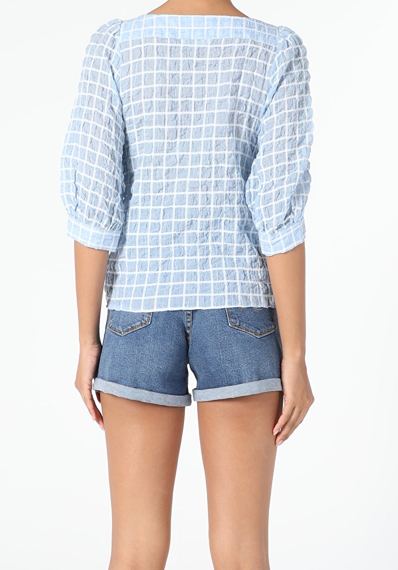 Показати інформацію про Сорочка З Довгим Рукавом Жіноча Блакитна  Cl1054202