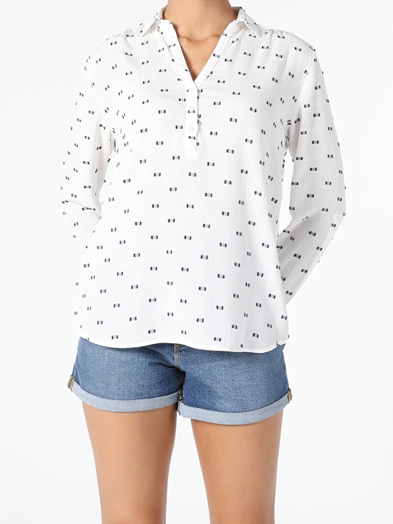 Зображення Сорочка З Довгим Рукавом Жіноча Біла  Cl1054208