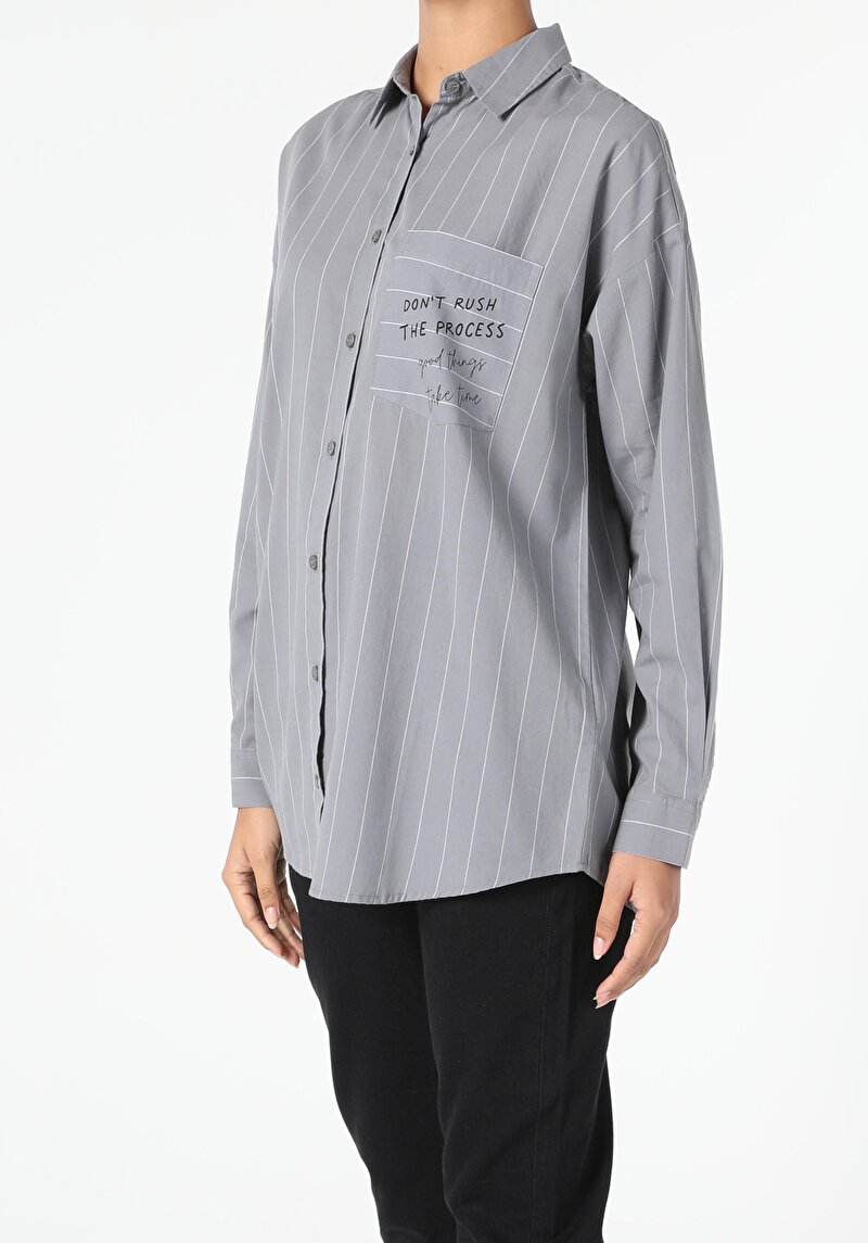 Зображення Сорочка З Довгим Рукавом Жіноча Сіра Cl1055002