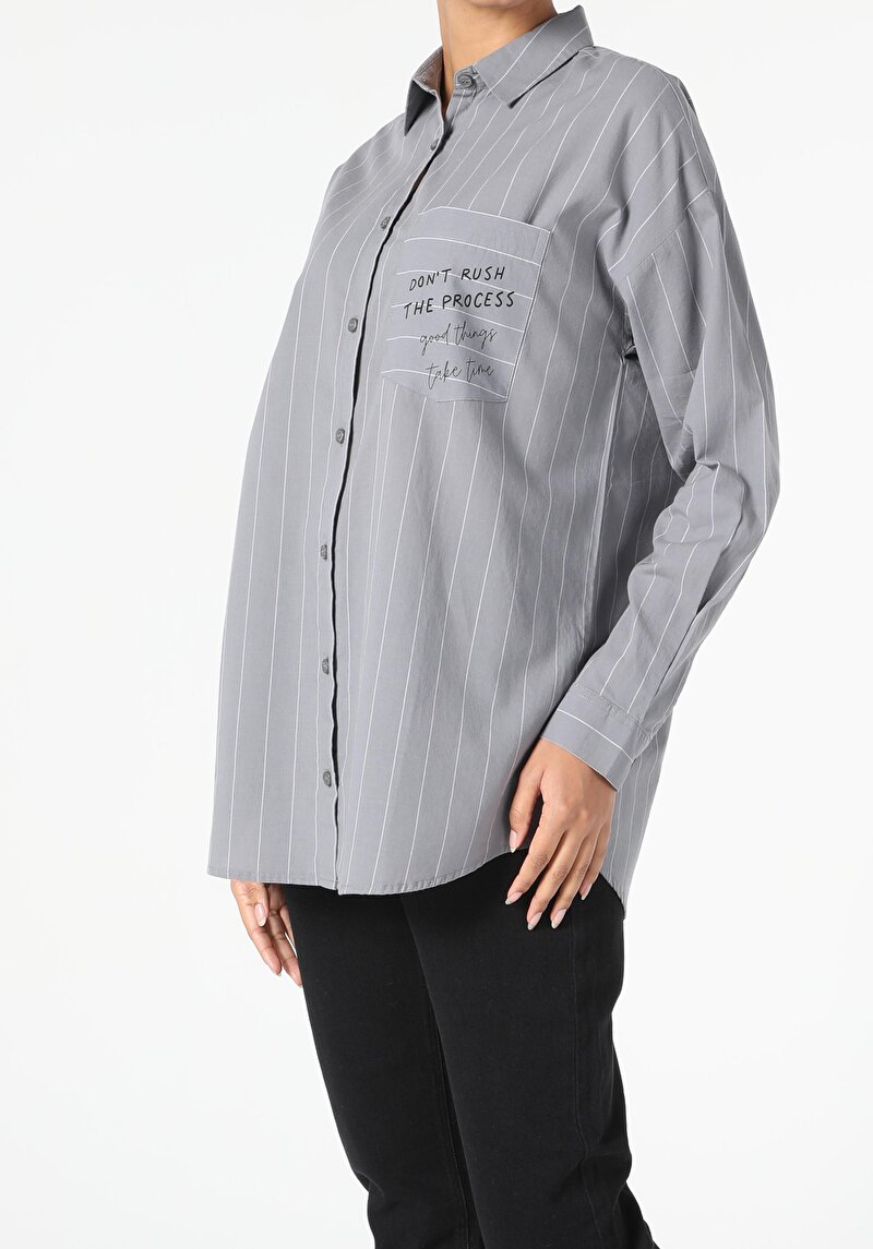 Показати інформацію про Сорочка З Довгим Рукавом Жіноча Сіра  Cl1055002