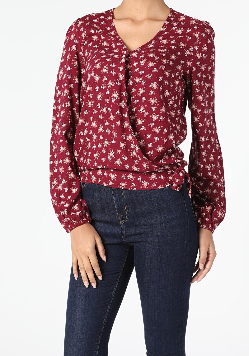 Зображення Сорочка З Довгим Рукавом Жіноча Бордова  Cl1055004