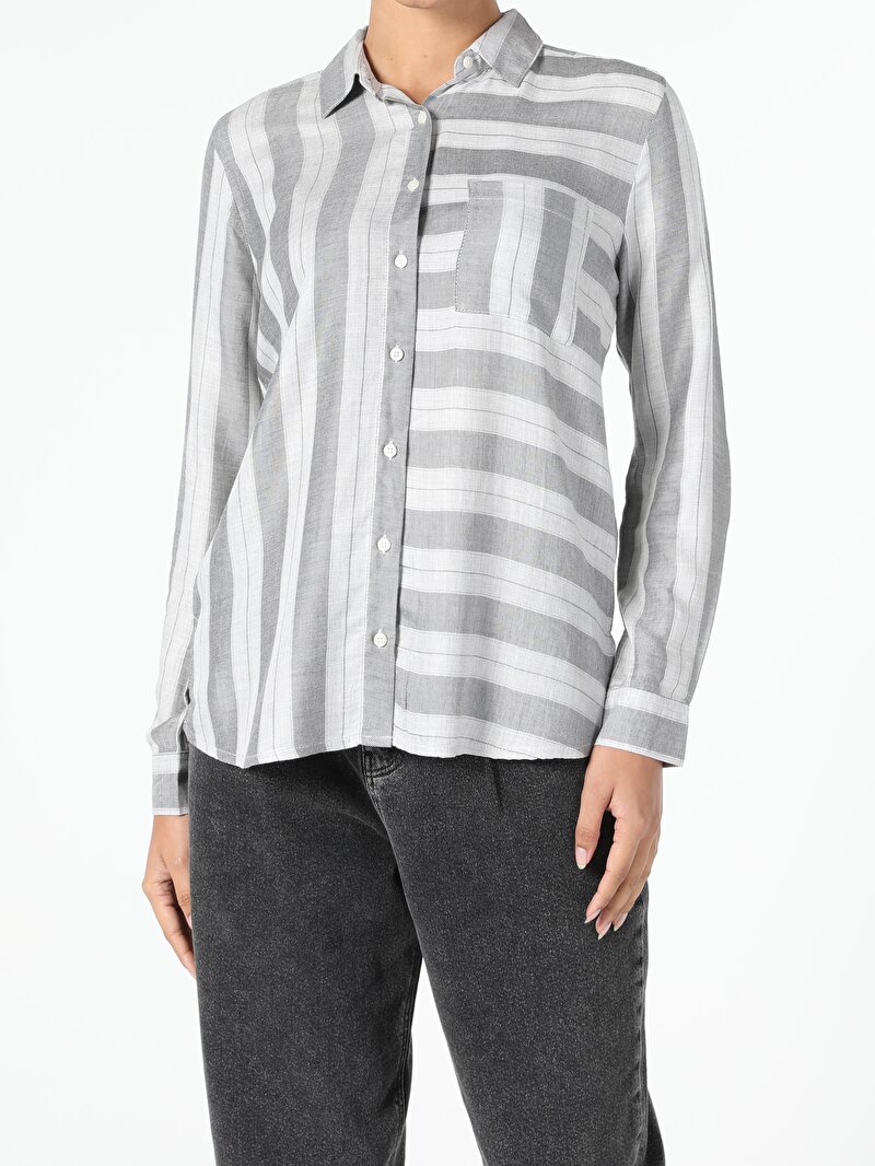 Показати інформацію про Сорочка З Довгим Рукавом Жіноча Сіра  Cl1055005