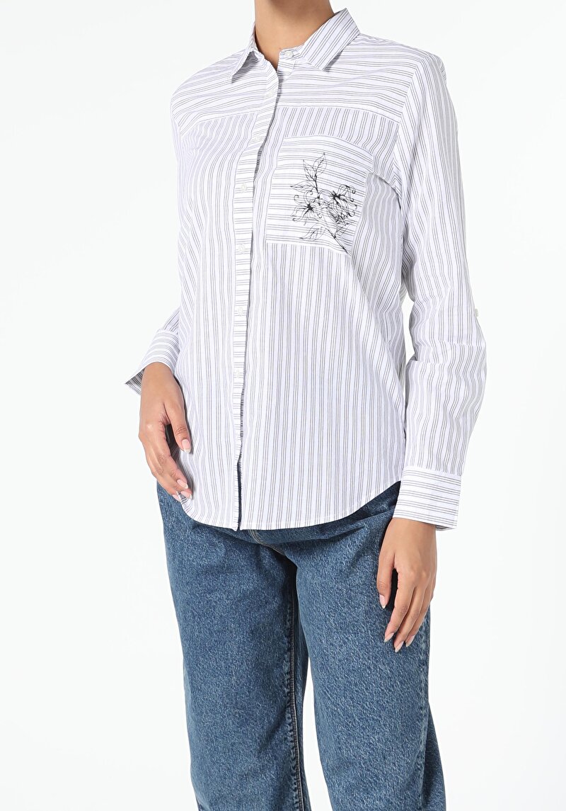 Зображення Сорочка З Довгим Рукавом Жіноча Сіра  Cl1055334