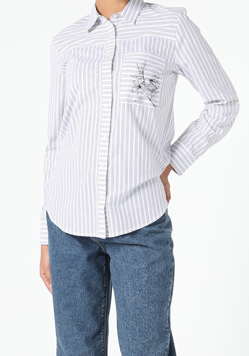 Показати інформацію про Сорочка З Довгим Рукавом Жіноча Сіра  Cl1055334