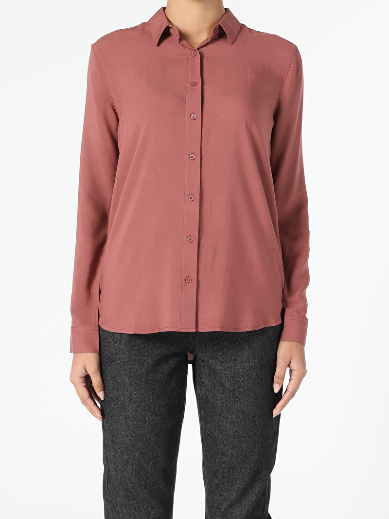 Показати інформацію про Сорочка З Довгим Рукавом Жіноча Коричнева  Cl1050927