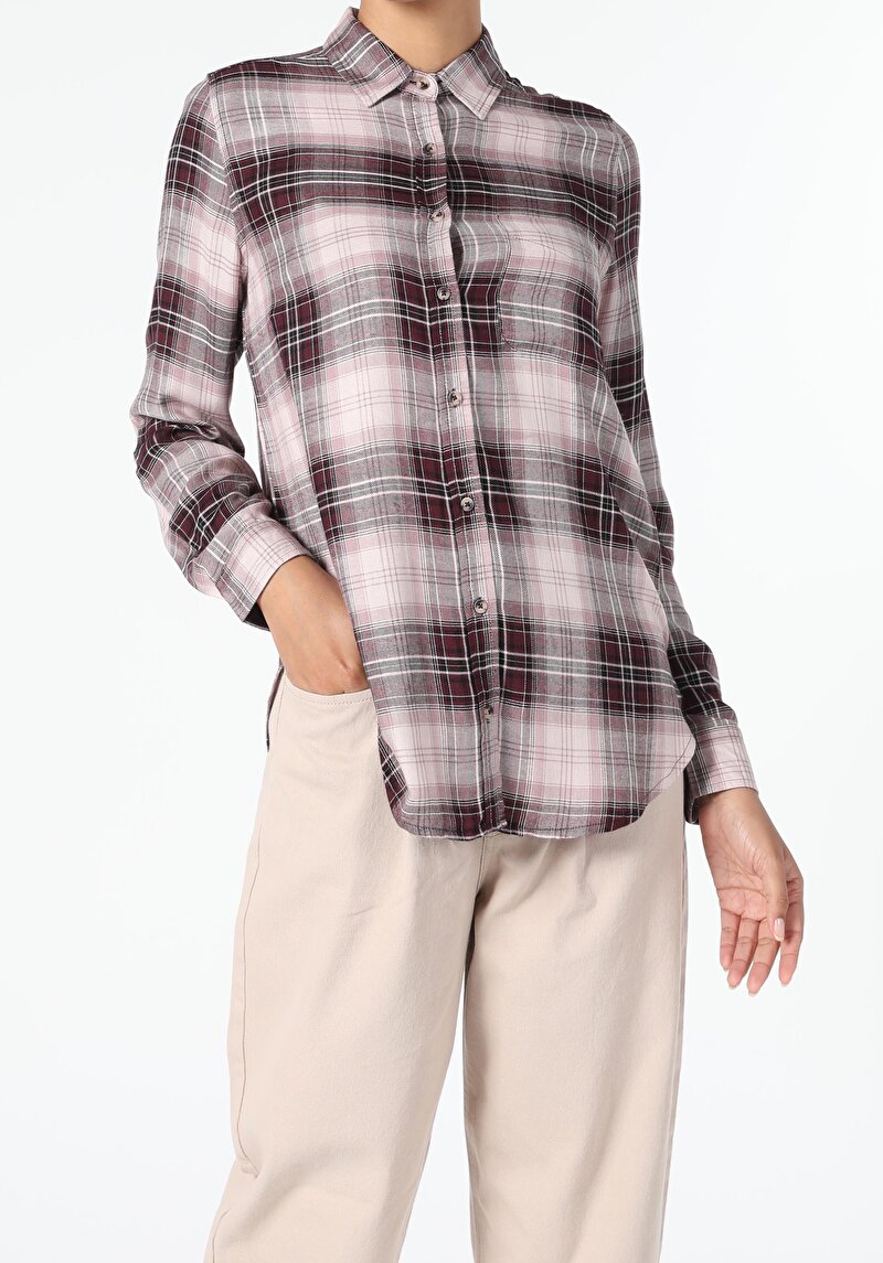 Зображення Сорочка З Довгим Рукавом Жіноча Бордова  Cl1045436