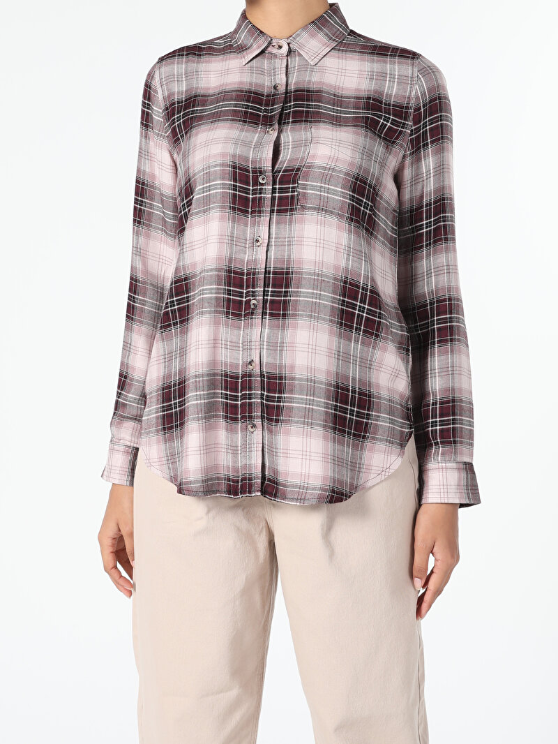 Показати інформацію про Сорочка З Довгим Рукавом Жіноча Бордова  Cl1045436