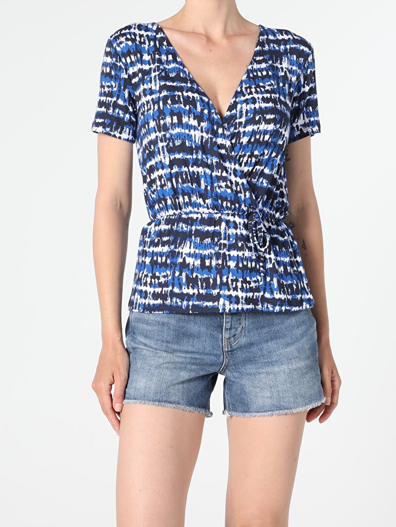 Показати інформацію про Футболка З Коротким Рукавом Жіноча Синя  Cl1054401