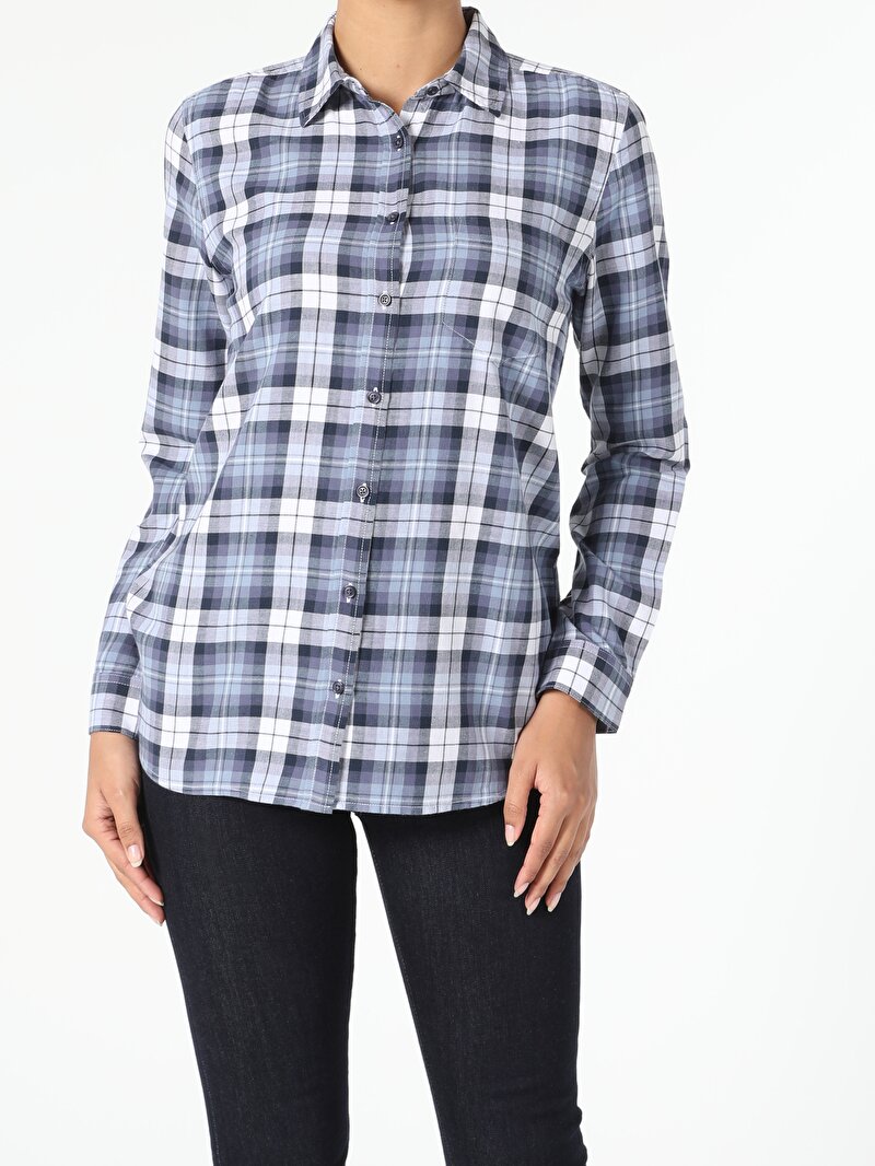 Показати інформацію про Сорочка З Довгим Рукавом Жіноча Блакитна  Cl1055305