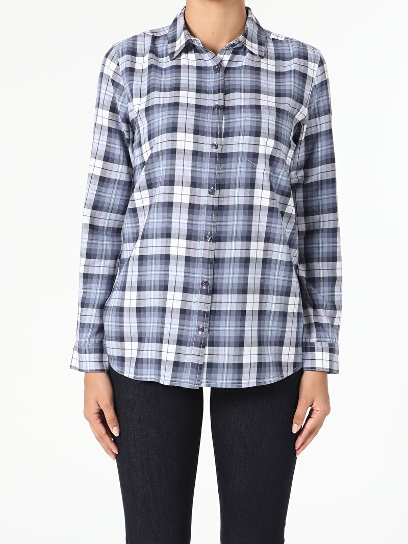 Показати інформацію про Сорочка З Довгим Рукавом Жіноча Блакитна  Cl1055305